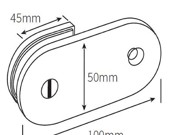 Fixed Bracket - 180 Degree Glass to Wall Round Shape